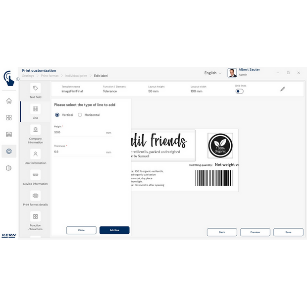 KERN EasyTouch SET-14 Individual Print
