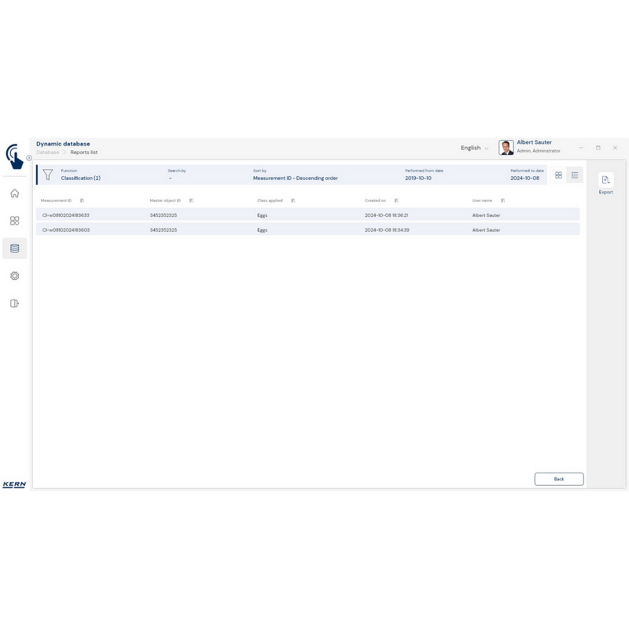 KERN EasyTouch SET-06 Classification