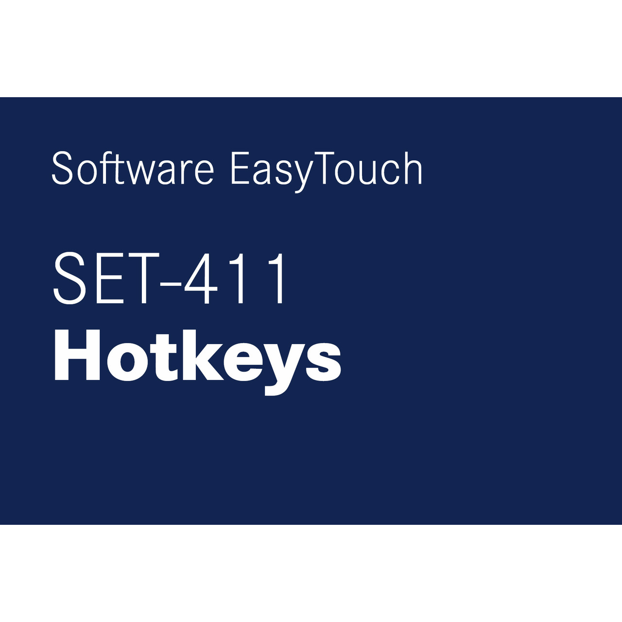 KERN EasyTouch SET-411 Hotkeys