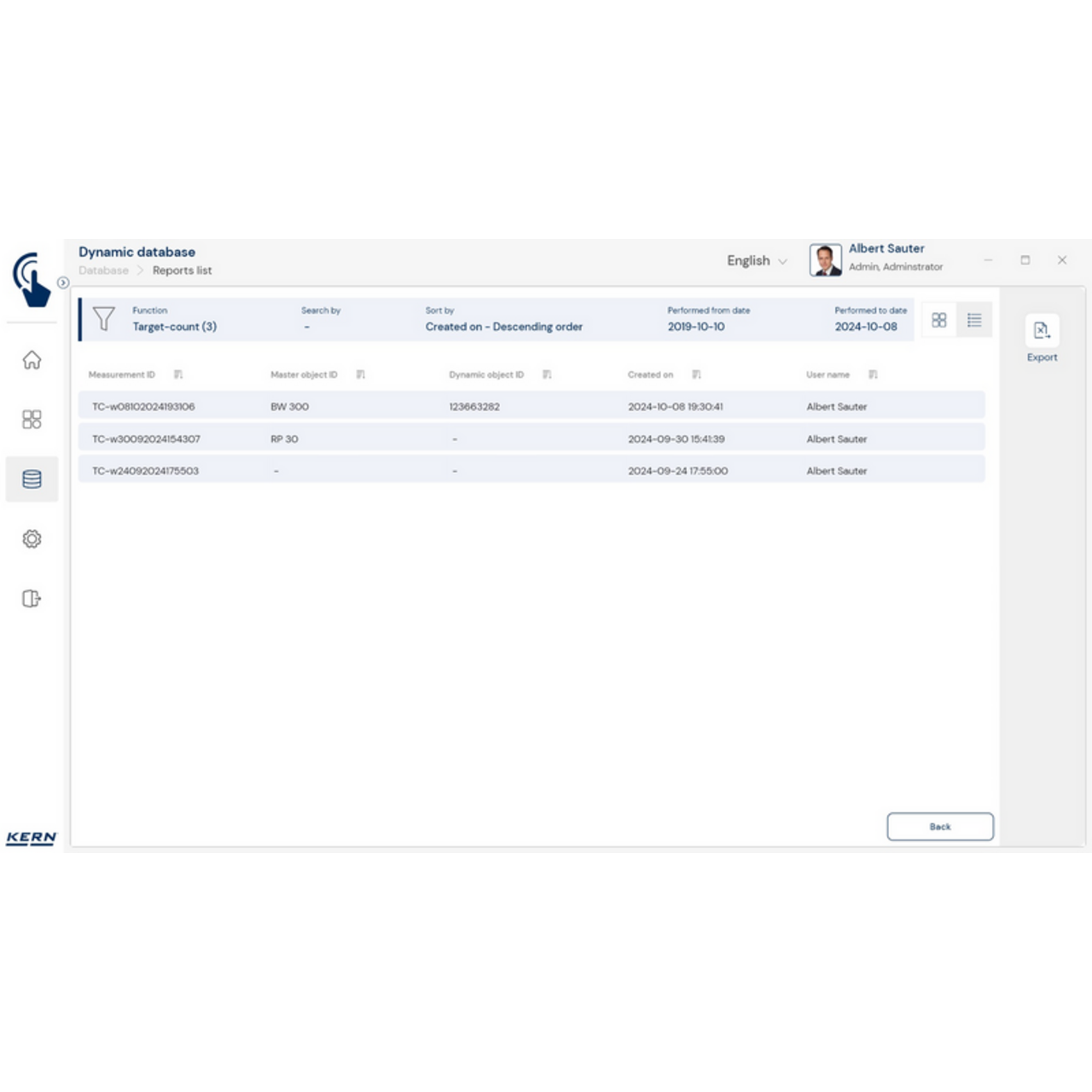 KERN EasyTouch SET-33 Target Count